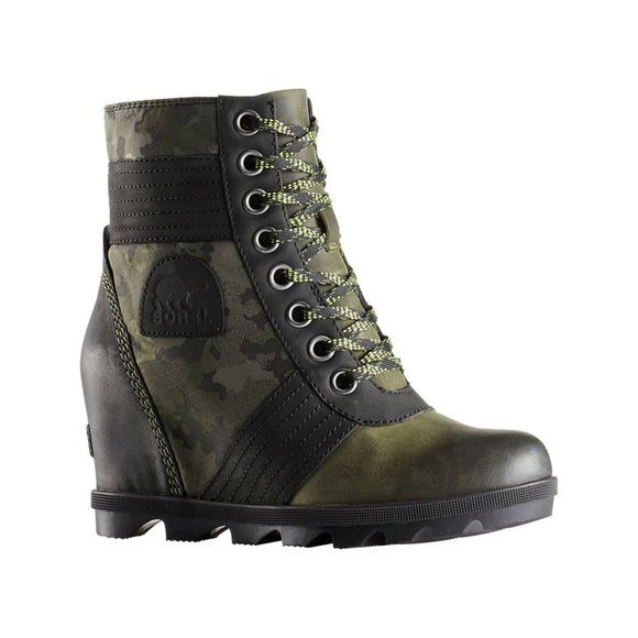 RARE Sorel Lexie Wedge Boot Hiker Green - Picture 2 of 16